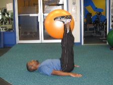 stability ball leg raises