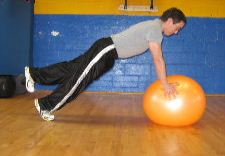 1 leg stability ball plank