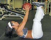 medicine ball crunches