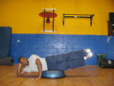 side leg raises on the bosu