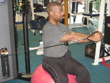 seated stability ball cable rotations