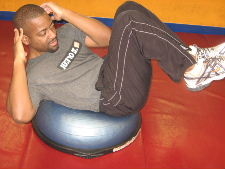 oblique bosu ball ab crunches