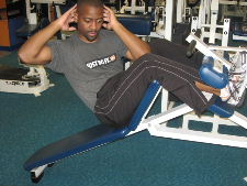 incline oblique sit ups