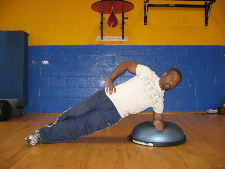 bosu ball side plank for obliques