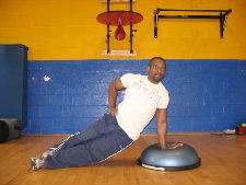 side plank exercise on a bosu ball