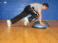 bosu ball plank knee ins