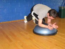 bosu ball oblique knee ins