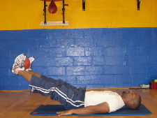 medicine ball leg lifts