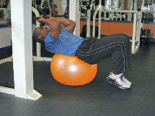 stability ball reverse crunches