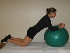 swiss ball roll out ab exercise