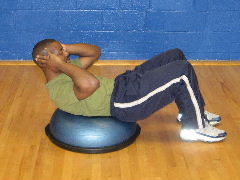 bosu ball crunches