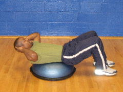 bosu ball crunches