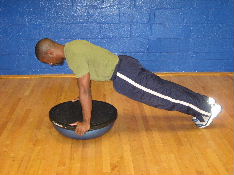 plank on a bosu ball