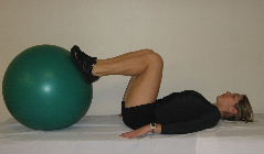 stability ball bridges, butt exercises