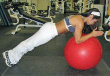 planks on a stability ball