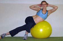 side crunches on a stability ball