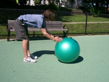 Stability Ball Roll Out Ab Exercise - Part 1