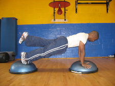 1 leg plank on a bosu ball